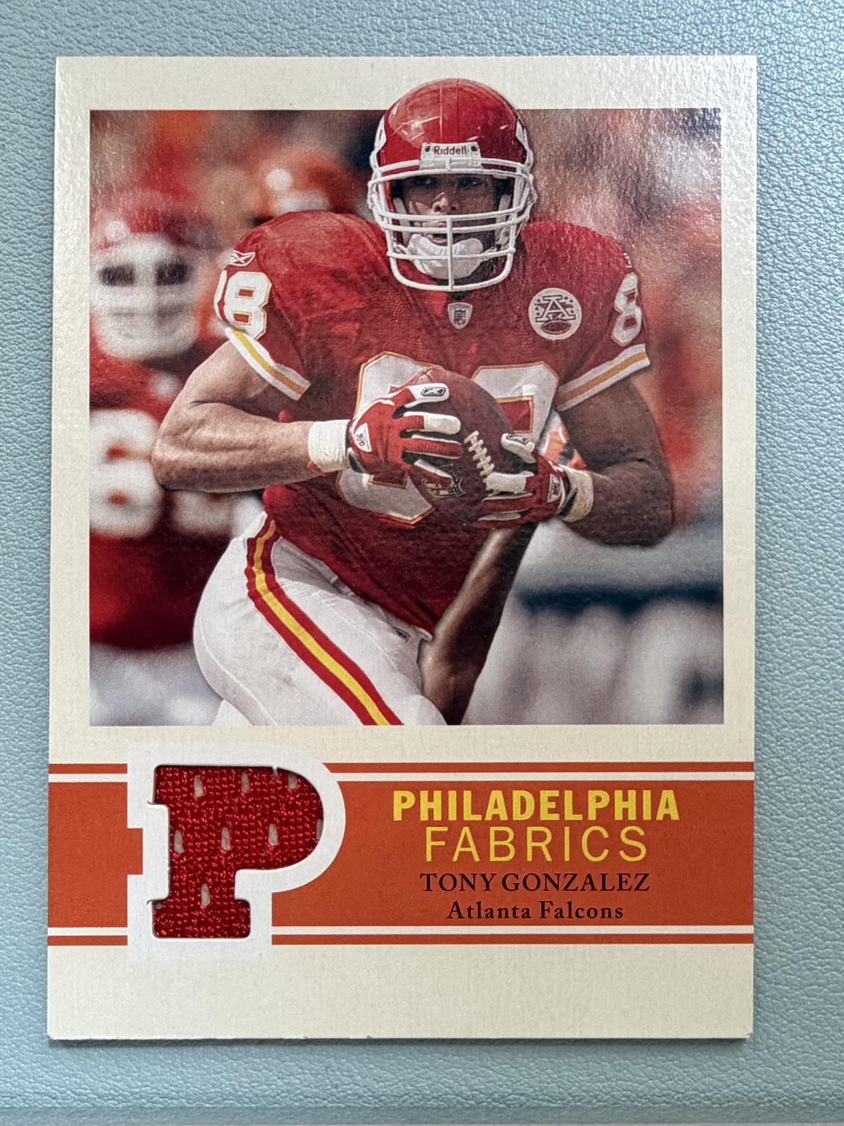Tony Gonzalez 2009 Philadelphia Fabrics #PF-TG Insert Game Used Chiefs