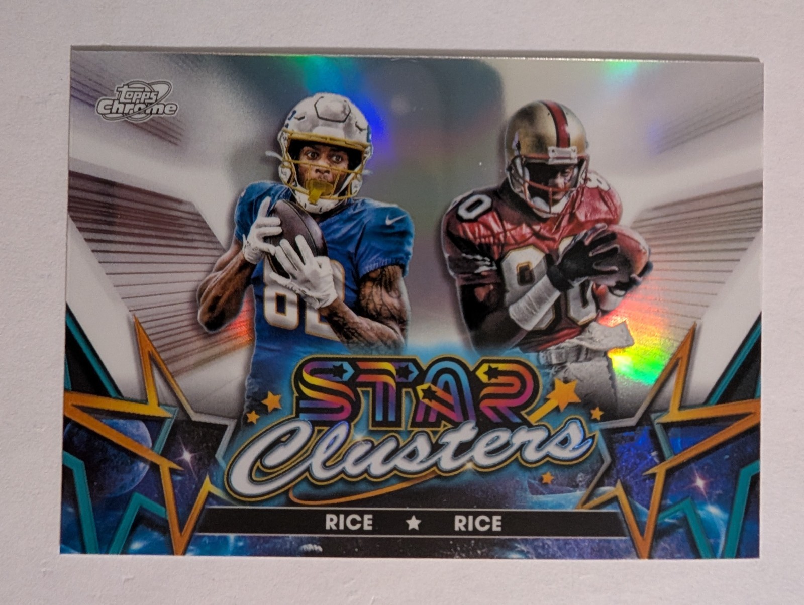 2024 Topps Cosmic Chrome – Jerry Rice, Brenden Rice Star Clusters #SCL-10 (RC)