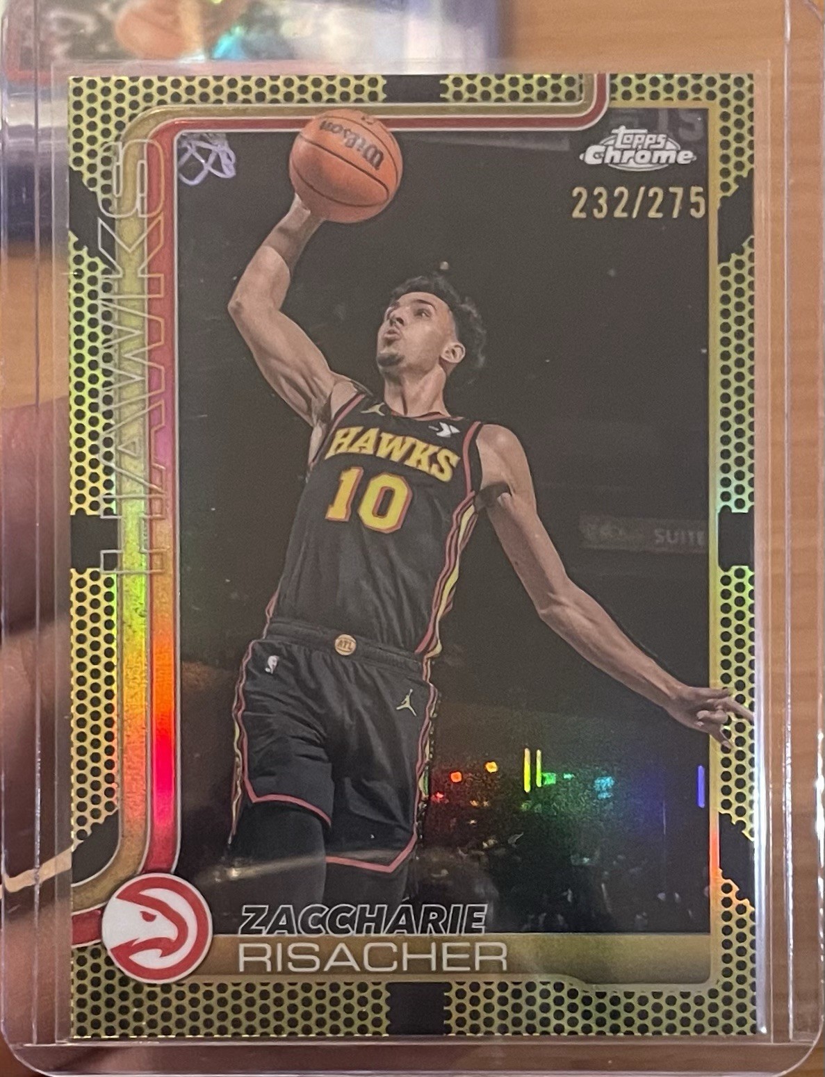 2025-26 Topps Chrome – Zaccharie Risacher #2 Yellow Basketball Refractor /275