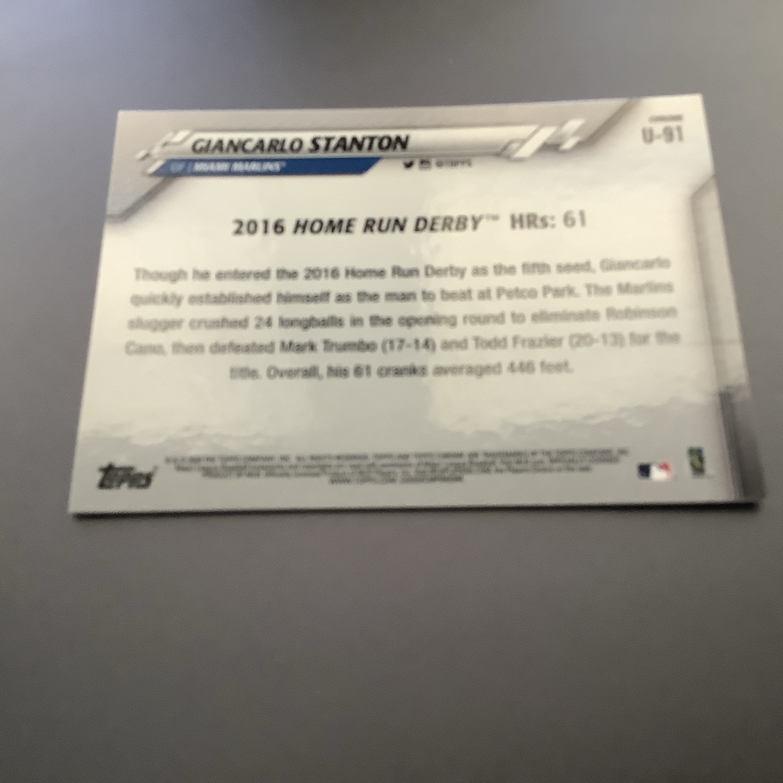 2020 Topps Chrome Giancarlo Stanton Pink Refractor NM