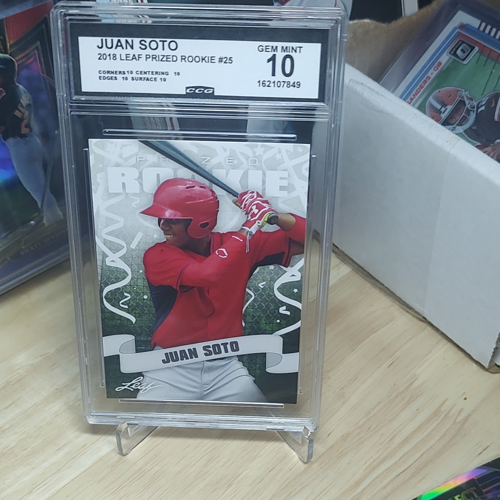 Leaf 2018 Prized Rookie Juan Soto Washington Nationals #25 CCG 10 Rookie Card
