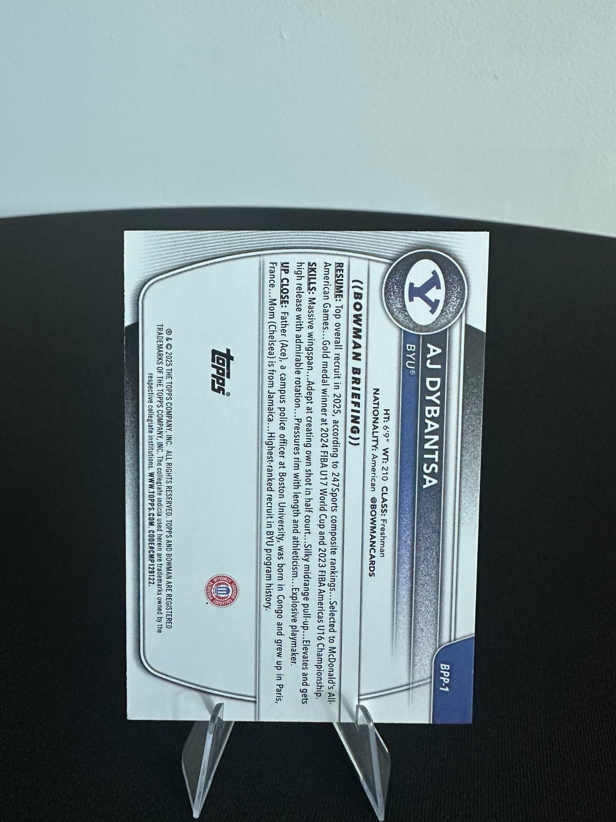 2025-26 Bowman Basketball – Prospects AJ Dybantsa 1st Bowman #BPP-1 (RC) BYU