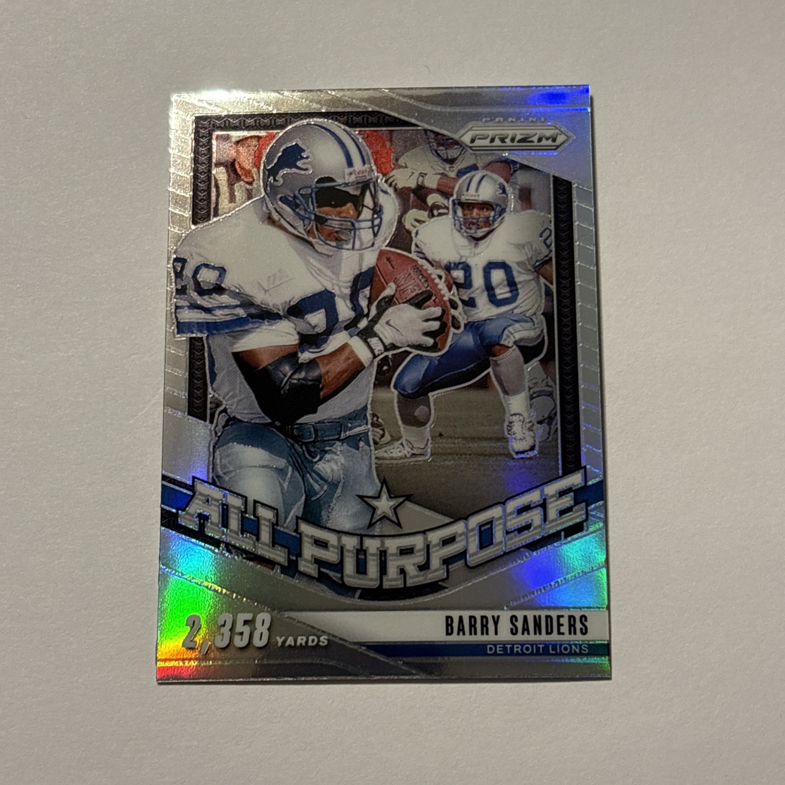 Barry Sanders 2024 Panini Prizm All Purpose Silver Refractor Insert #7 Lions