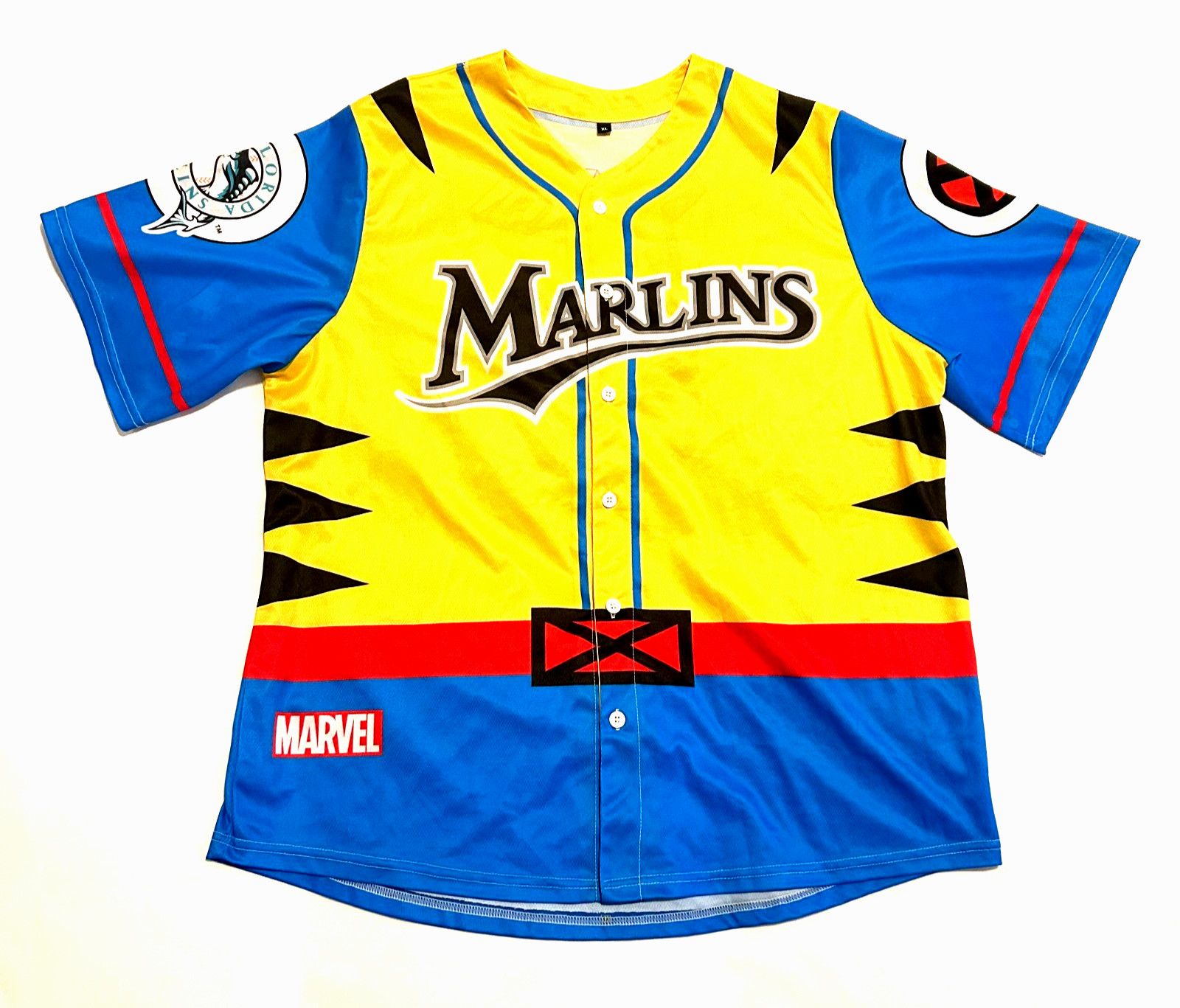 Florida Marlins X-Men Wolverine Marvel Baseball Jersey Mens XL