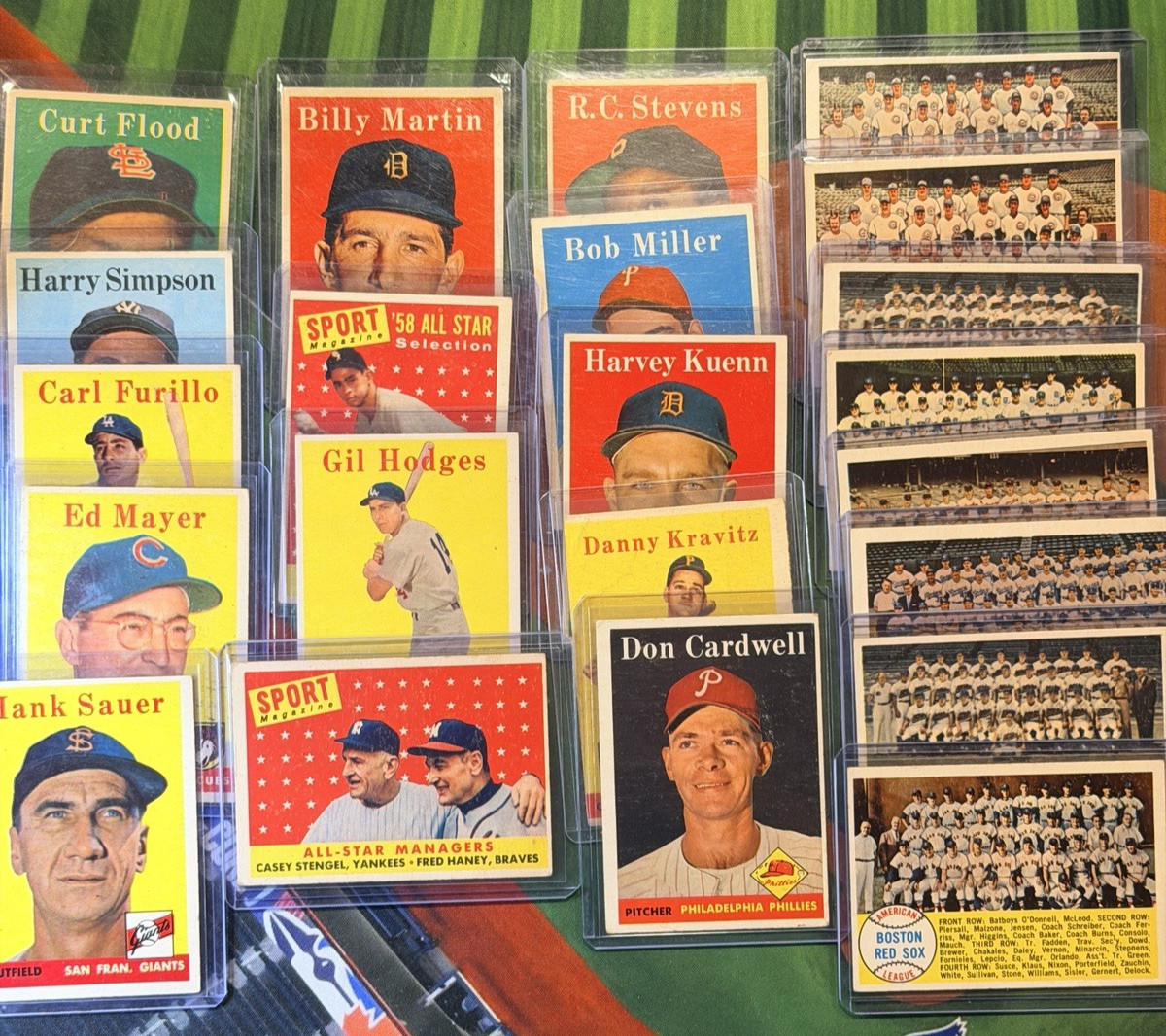 1958 Topps Baseball Card LOT (21) Gil Hodges Curt Flood Aparicio Billy Martin