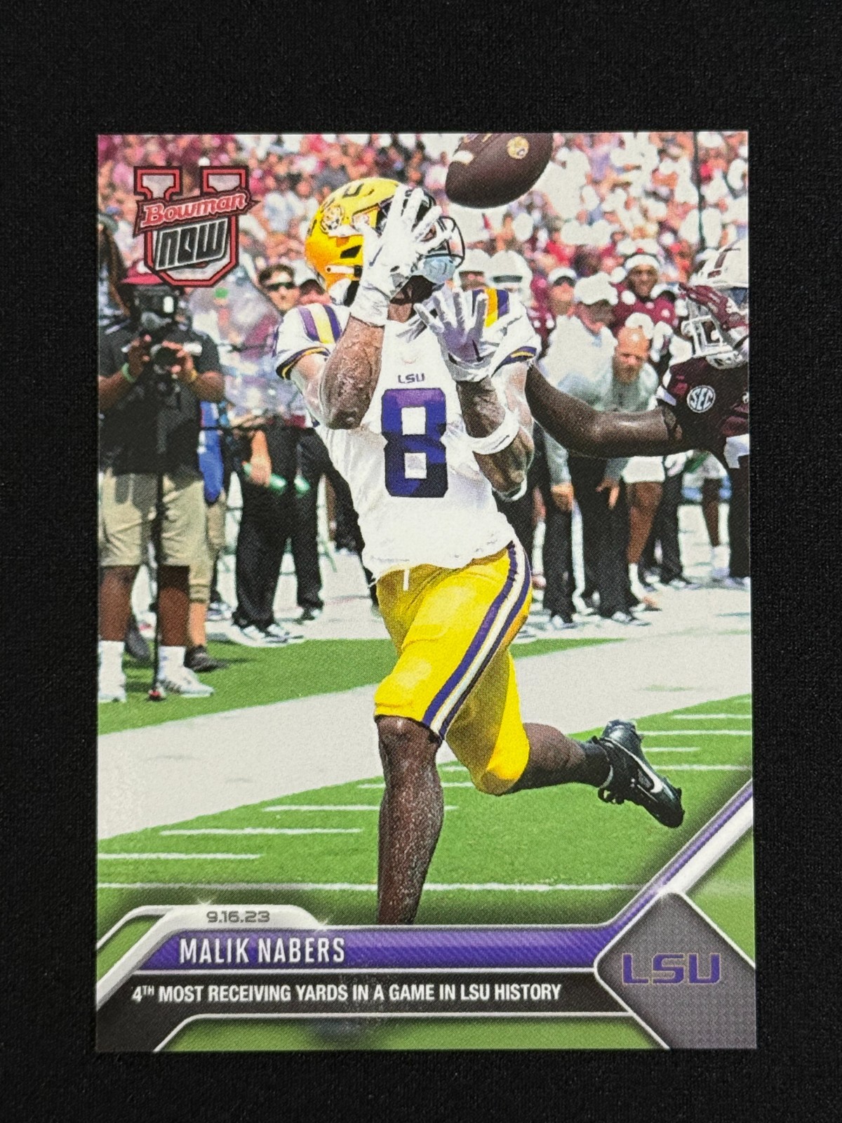 2023 Topps Bowman U Now – Malik Nabers #6 4th Most Receiving Yards in a Game LSU