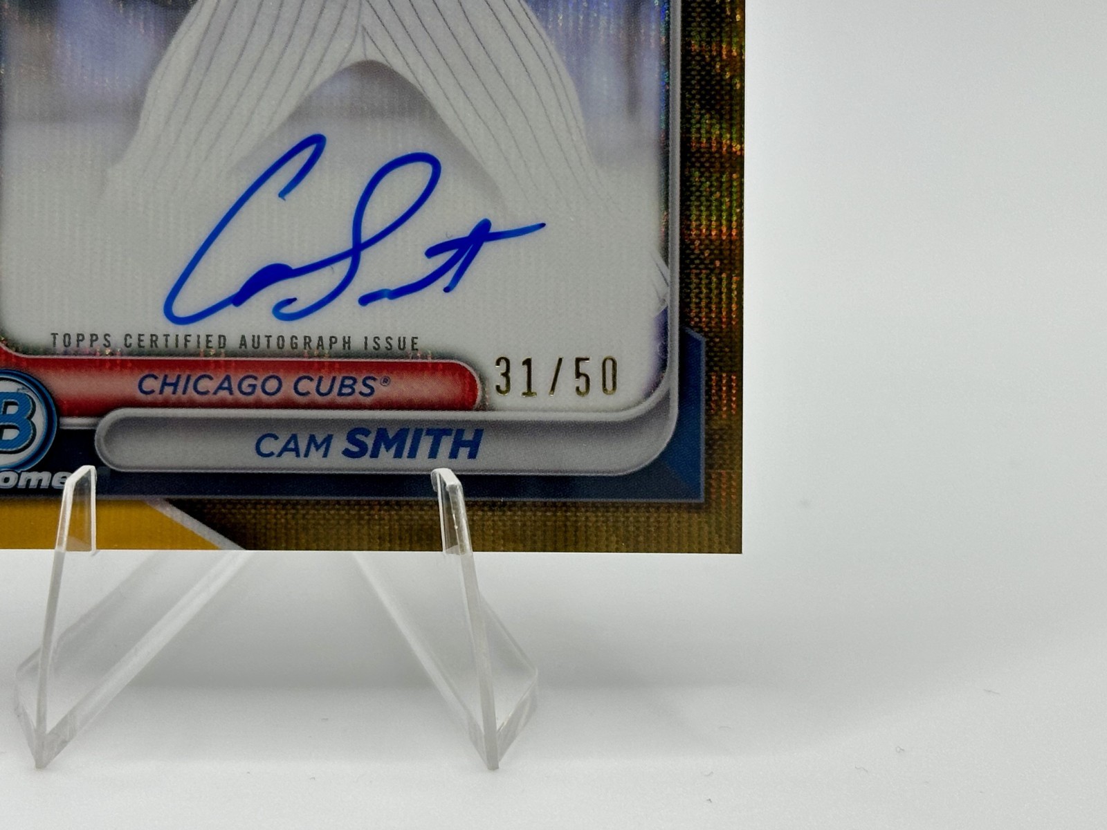 2024 Bowman Draft CAM SMITH #CPA-CS 1st Chrome Gold Wave Auto /50