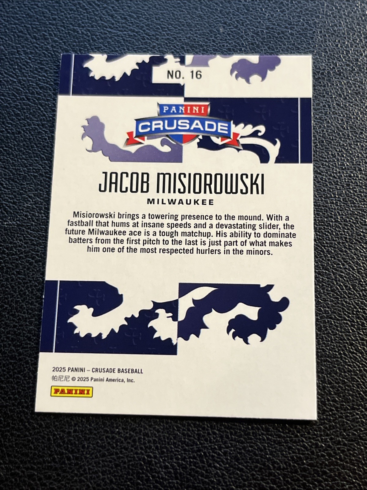 2025 Panini Crusade – Jacob Misiorowski, Jacob Misiorowski #16 (RC)