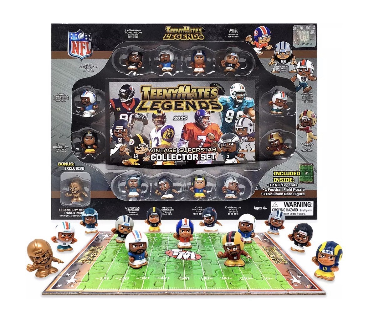 TeenyMates NFL 2025 Gift Set Legends Collector Set Series 3 12 Figures w/ Puzzle