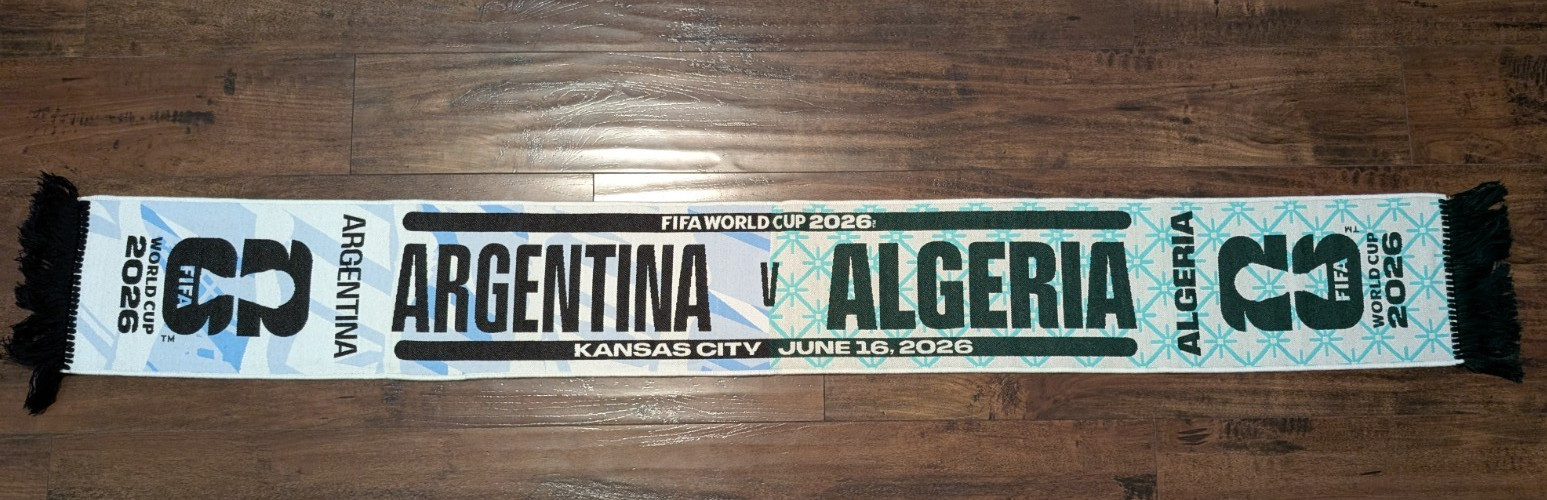 FIFA World Cup 2026 Official Matchup Scarf – Argentina vs Algeria – Kansas City
