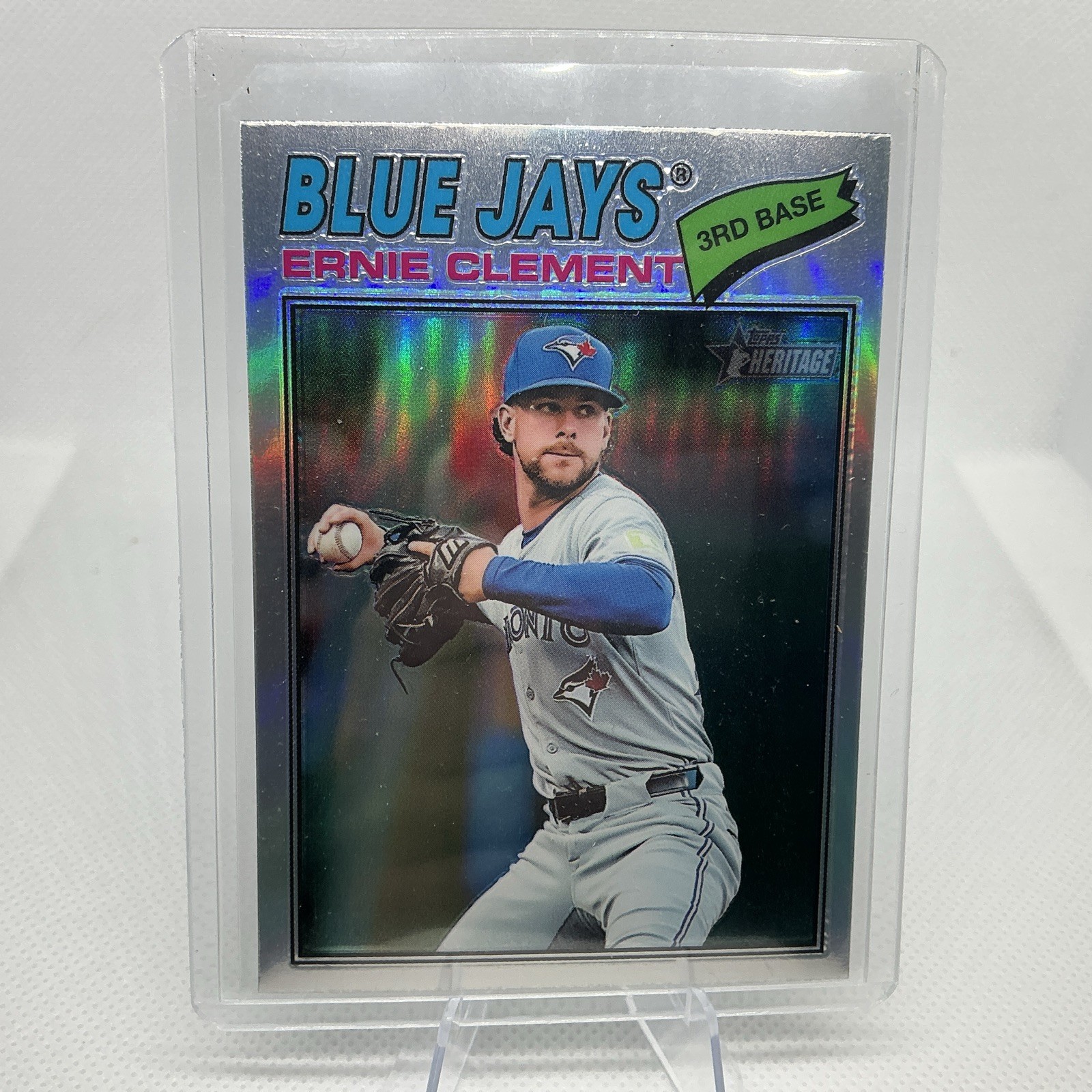 2026 Topps Heritage #21 Ernie Clement Chrome Refractor Toronto Blue Jays