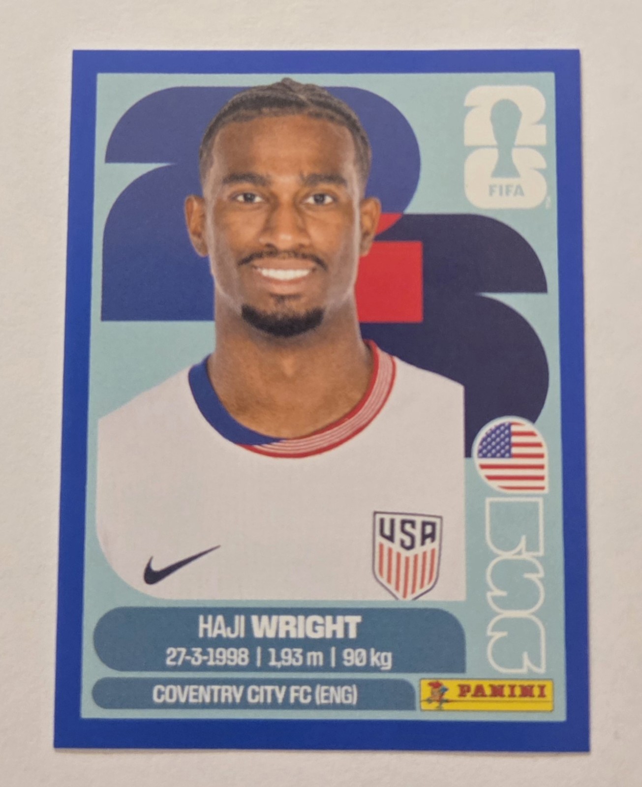 2026 Panini FIFA World Cup 26 Sticker Blue Parallel #USA19 Haji Wright