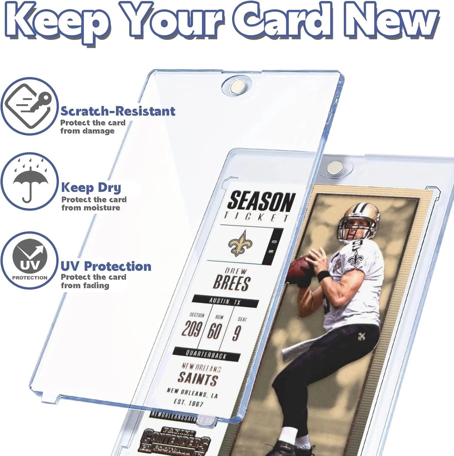 60 pack Magnetic Card Holders Trading Sports 35pt One-Touch UV Protection Cover