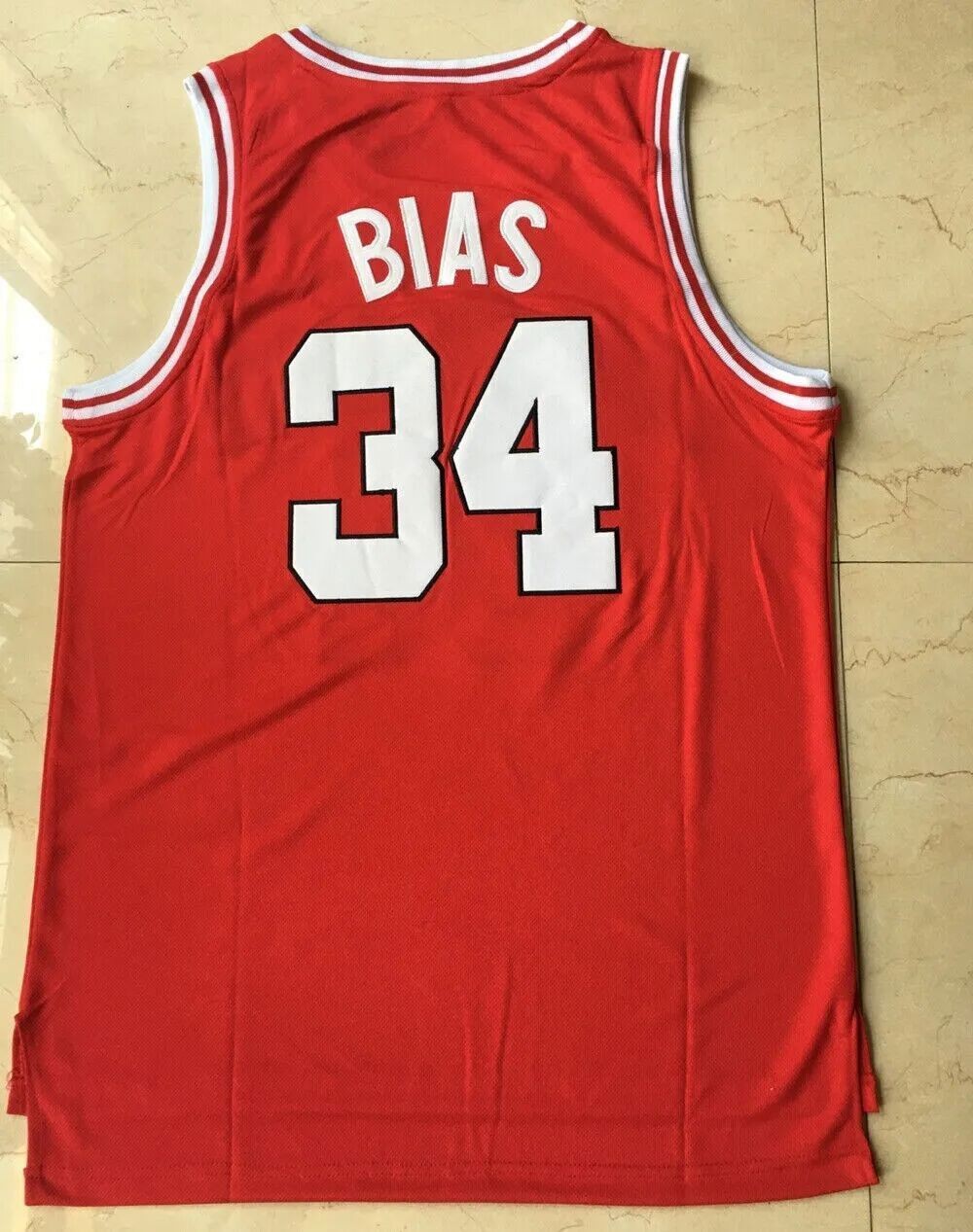 1984 Len Bias #34 Basketball Jerseys All Sewn Yellow Red White Youth/Men S-6XL
