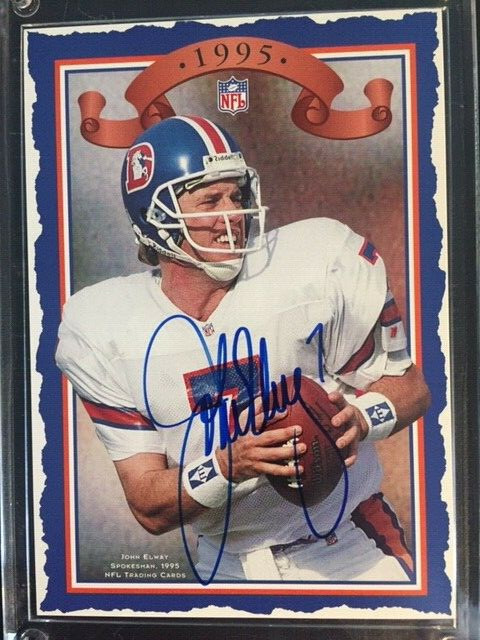 1995 NFL Properties John Elway Autographed Commemorative Signed Card #151/300