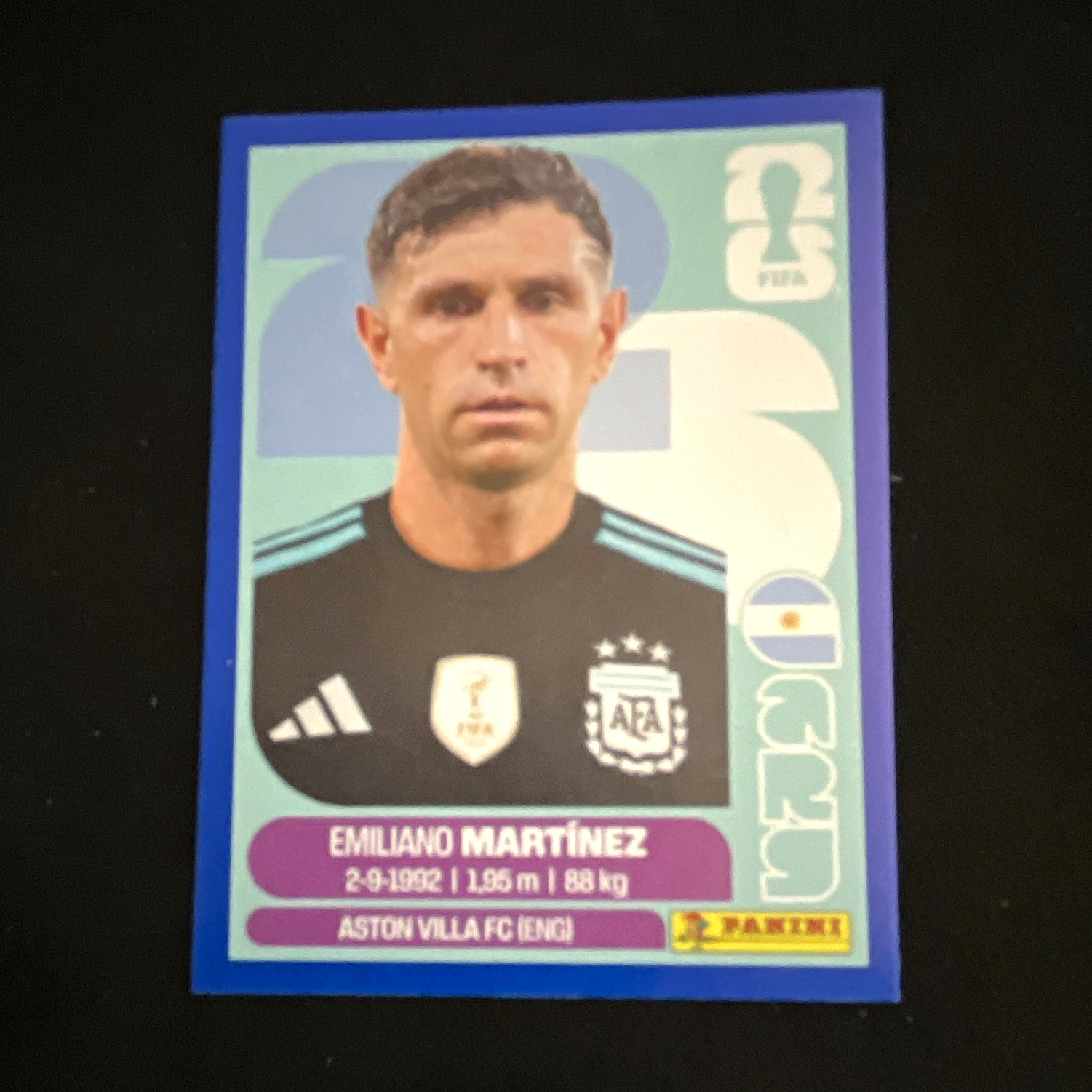 Panini World Cup 2026 Sticker ARG 2 Emiliano Martinez ARG Portrait Aston Villa