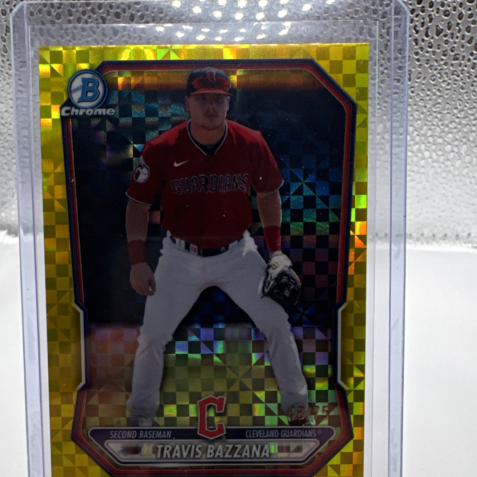 Bowman 2025 Chrome Prospects Travis Bazzana Cleveland Guardians Yellow /75