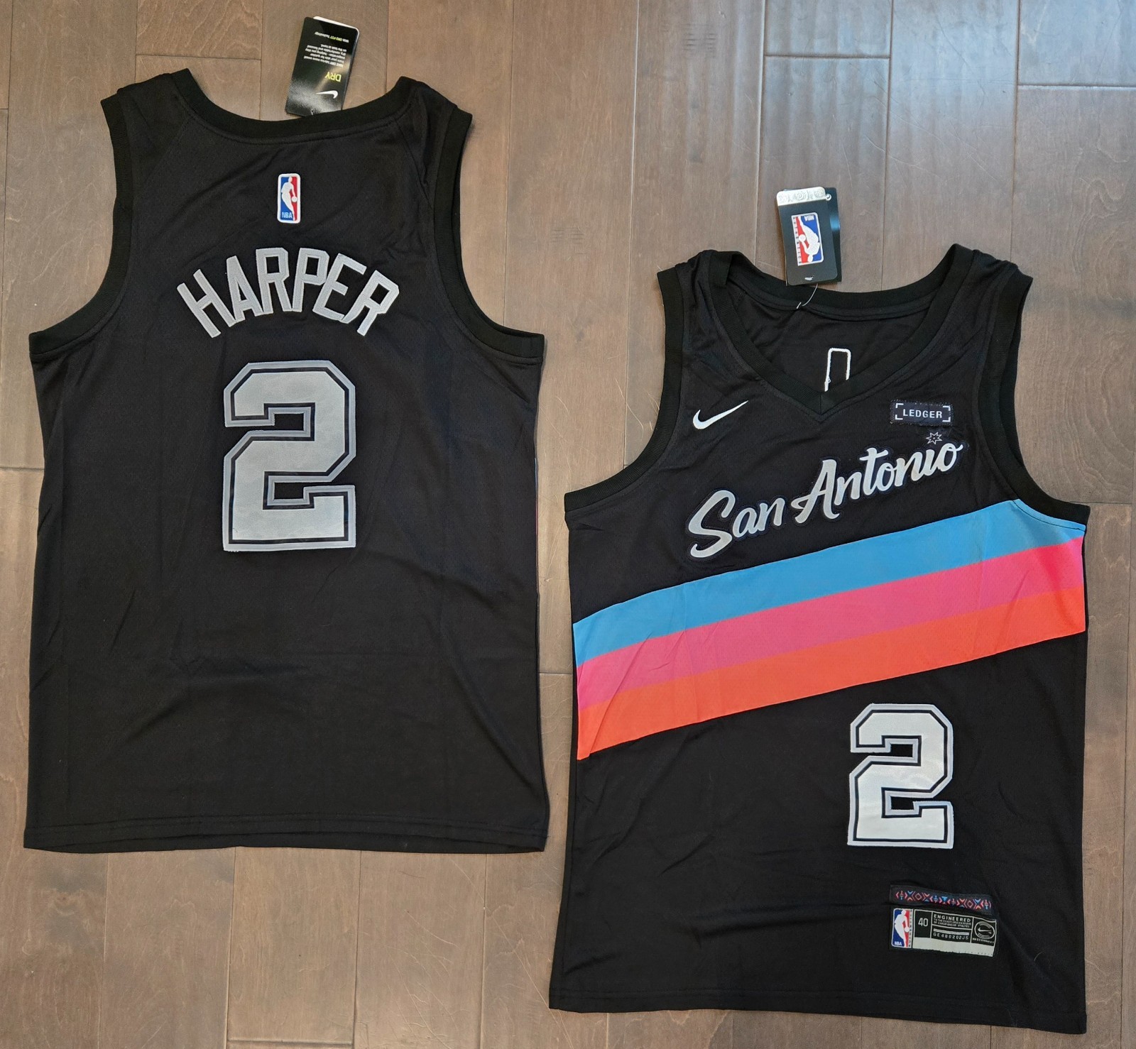 Spurs #2 Dylan Harper Stitched Black Fiesta City Edition Jersey NWT