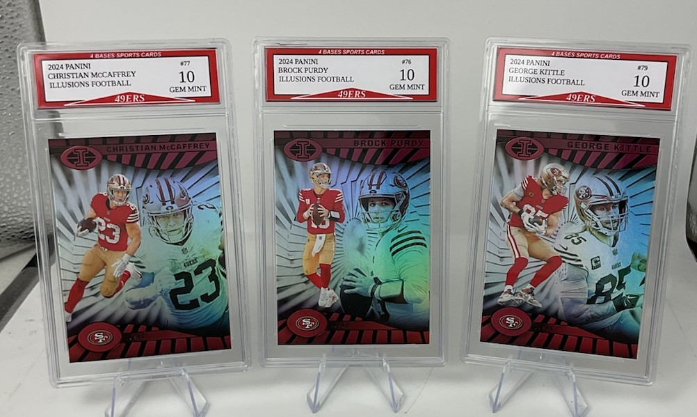 2024 Panini Illusions Brock Purdy, McCaffrey & Kittle 49ers 3 Card Team Set!