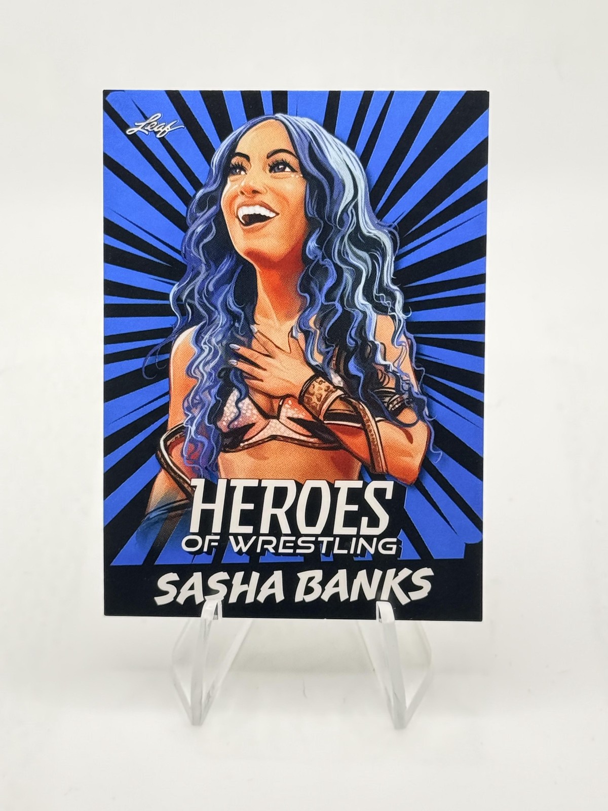 2023 Leaf Heroes of Wrestling Sasha Banks WWE #B-8 Blue Variation
