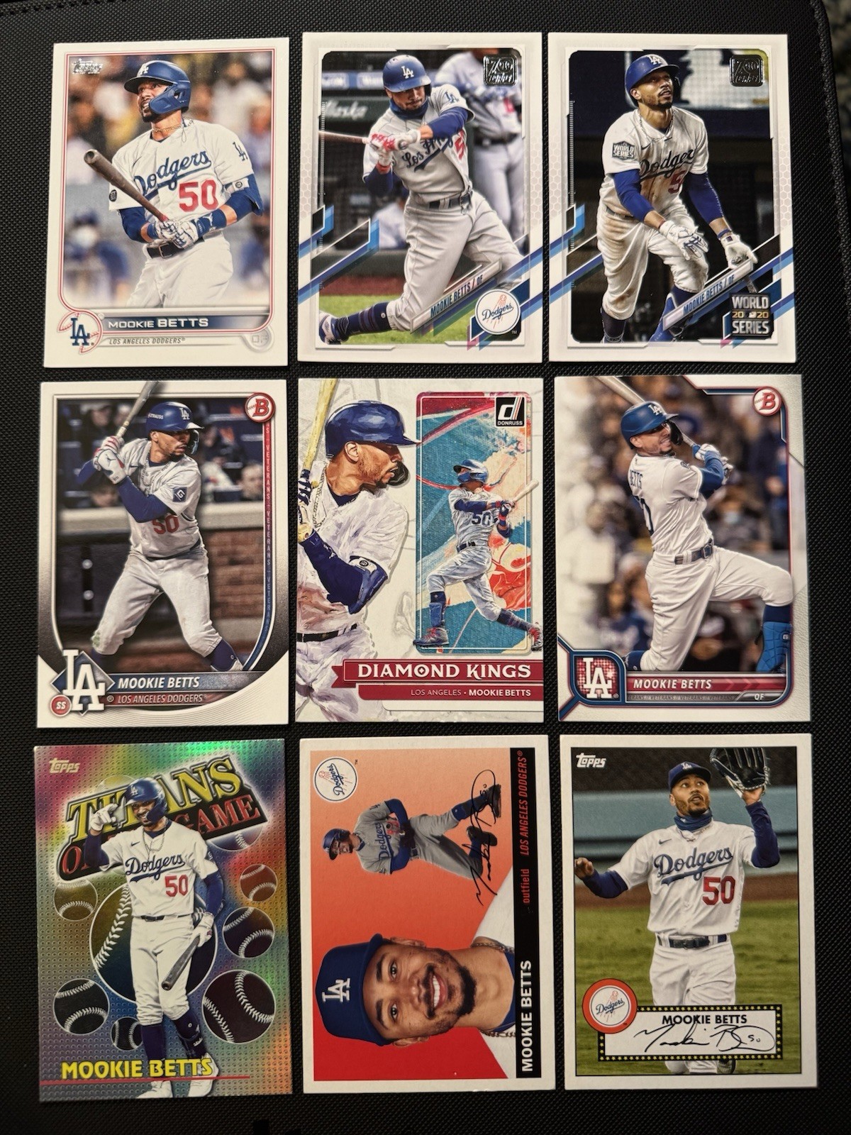 Mookie Betts 9 Card Lot – MLB Los Angeles Dodgers Mixed Years