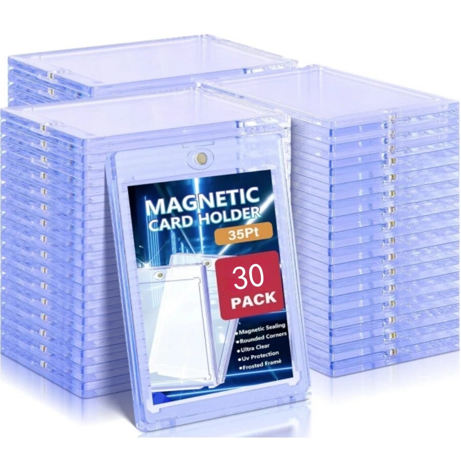30 pack Magnetic Card Holders Trading Sports 35pt One-Touch UV Protection Cover