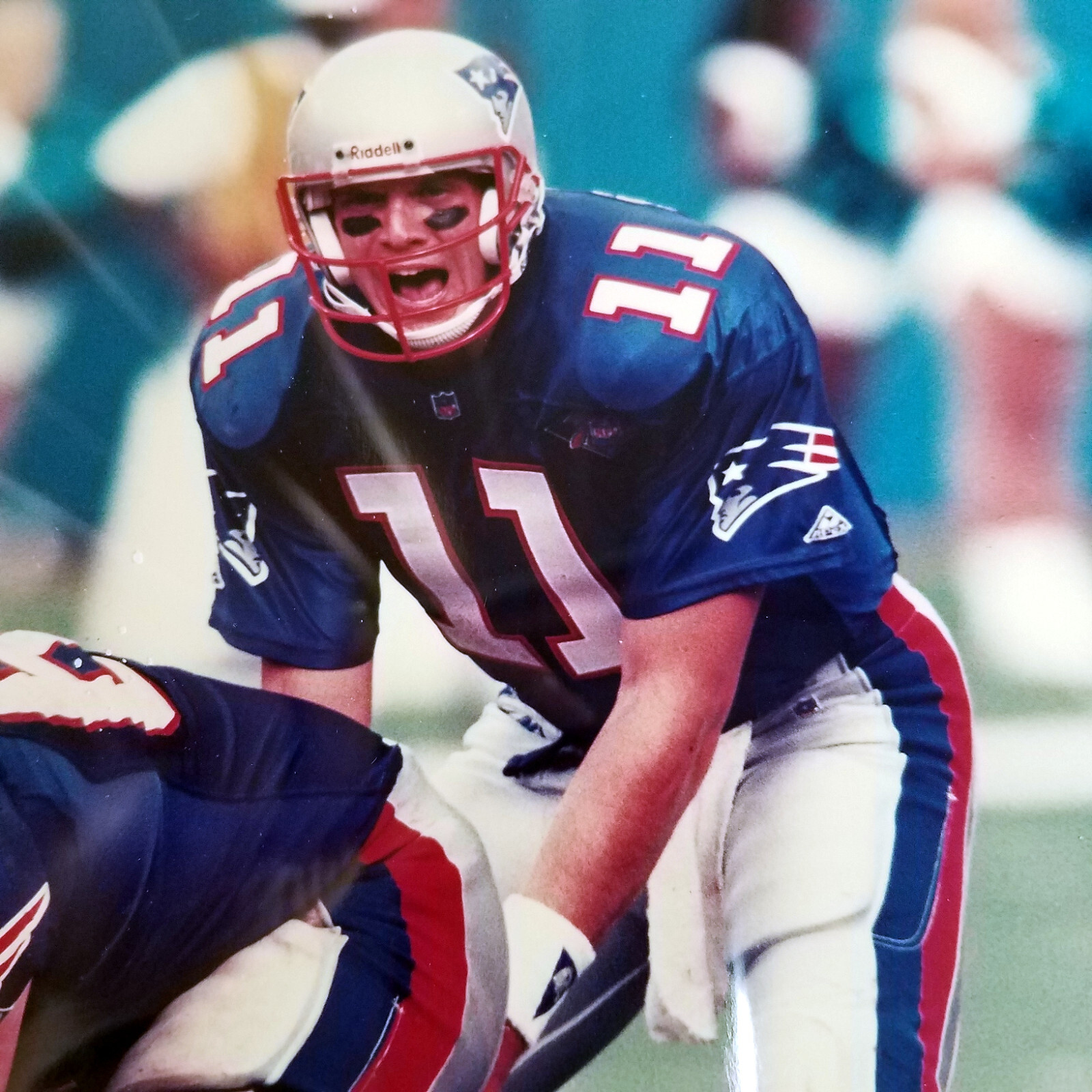 DREW BLEDSOE Patriots Autographed 8×10 Signed Photo in 12.5″ x 10.5″ Plaque