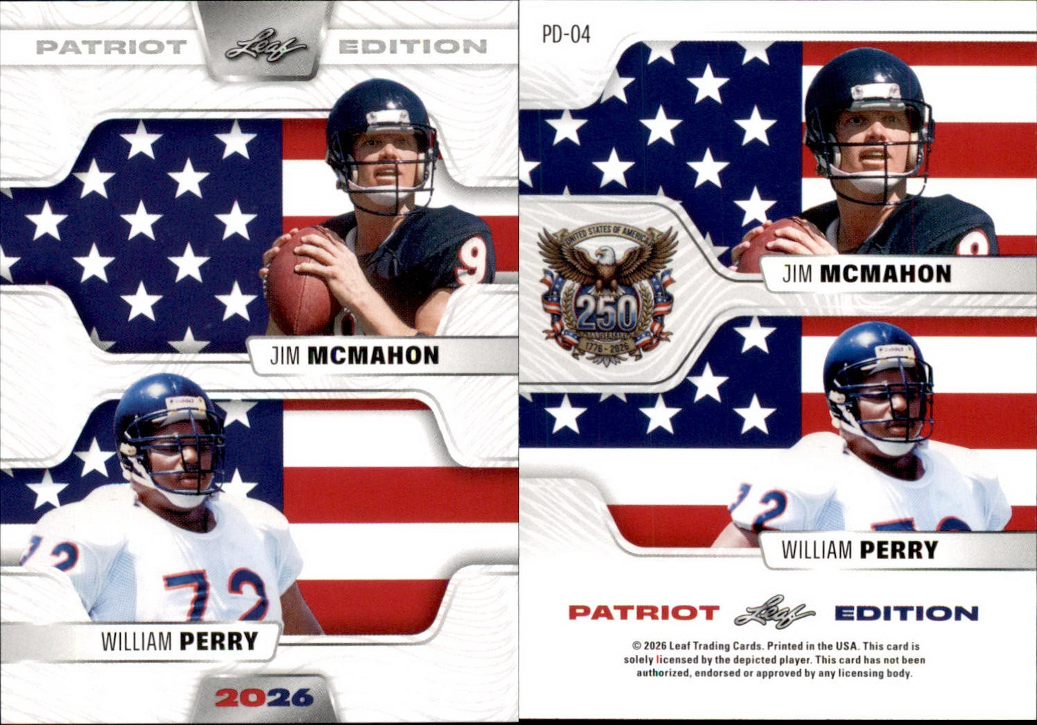 2026 LEAF 250TH ANNIVERSARY PATRIOT EDITION MCMAHON / PERRY PD-04 FOOTBALL
