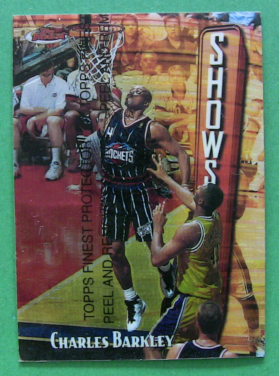 CHARLES BARKLEY, 1997-98 TOPPS FINEST SHOWSTOPPER #219 w/ FILM, ROCKETS