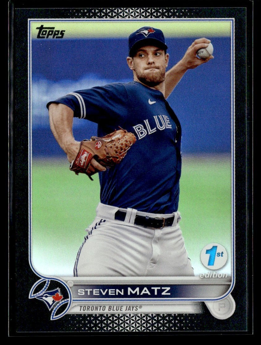 2022 Topps 1st Edition Black Foil Steven Matz /25 Blue Jays #276