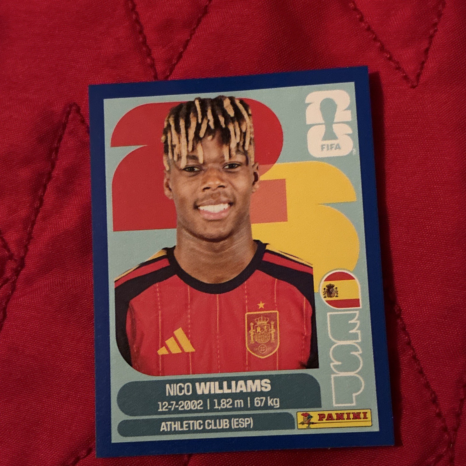 Panini FIFA World Cup 2026 Sticker ESP 17 Nico Williams Portrait Non-Stuck