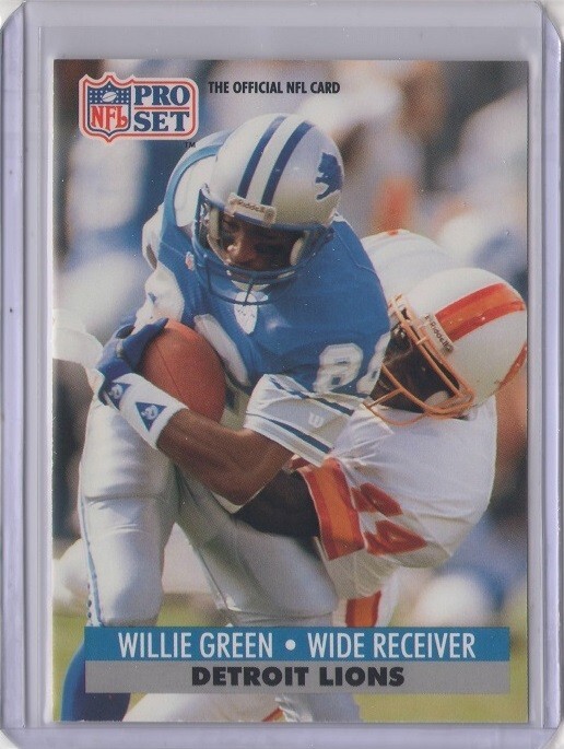 WILLIE GREEN 1991 Pro Set Final Update RC Rookie #823 Lions