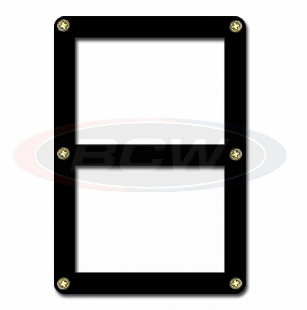 2 Card Screw Down Holder Clear w/ Black Border Recessed 4.5″ x 6.5″ Tall 1-2CS-B