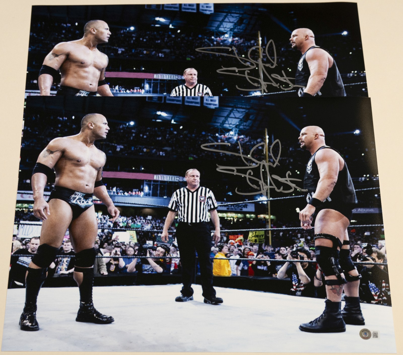 Stone Cold Steve Austin Signed 16×20 Photo BAS COA WWE The Rock Picture Auto’d B