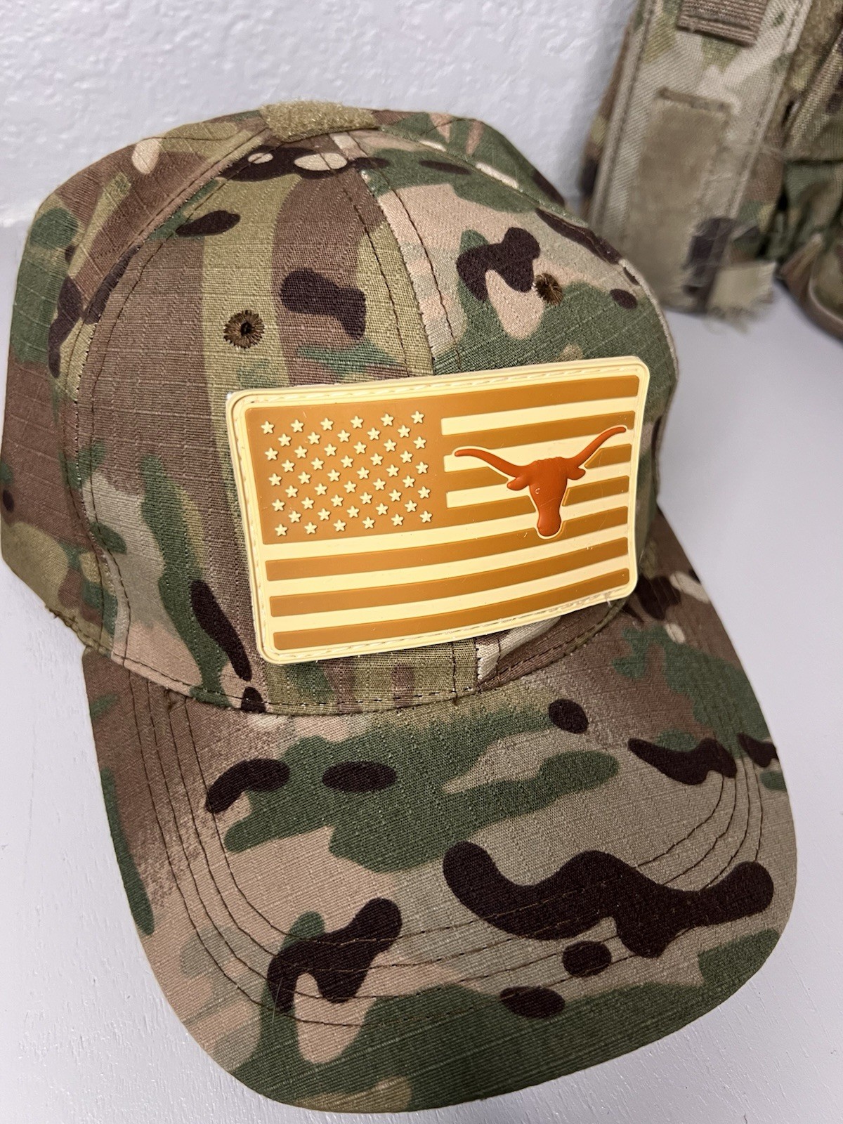 Military Combat American Flag Texas Longhorns Football PVC Patch W Vlcro – NCAA