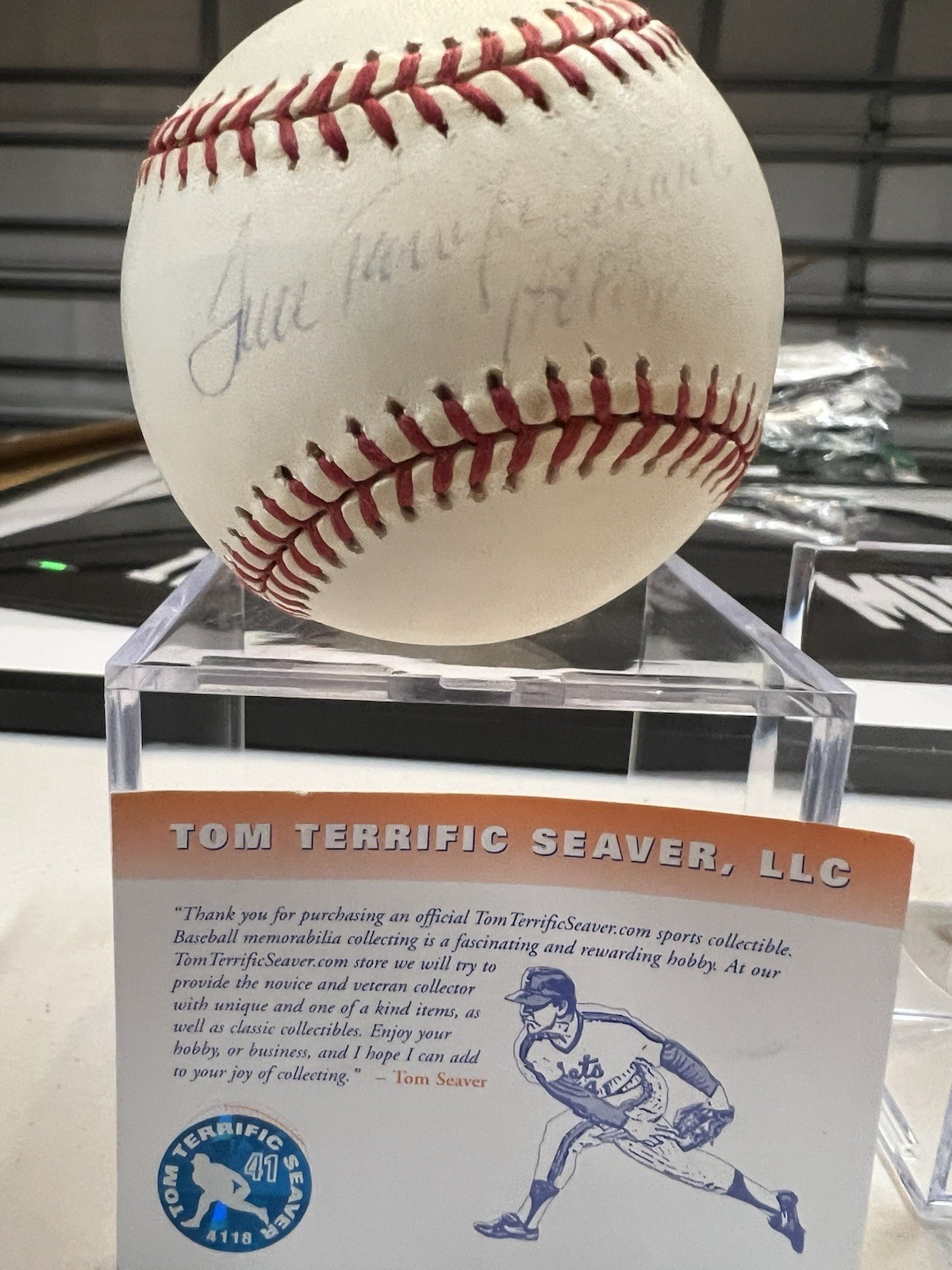Tom Seaver autographed baseball HOF ‘92