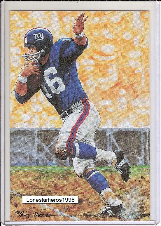 1989 Frank Gifford Goal Line Art Postcard Unsigned – Series 1 One