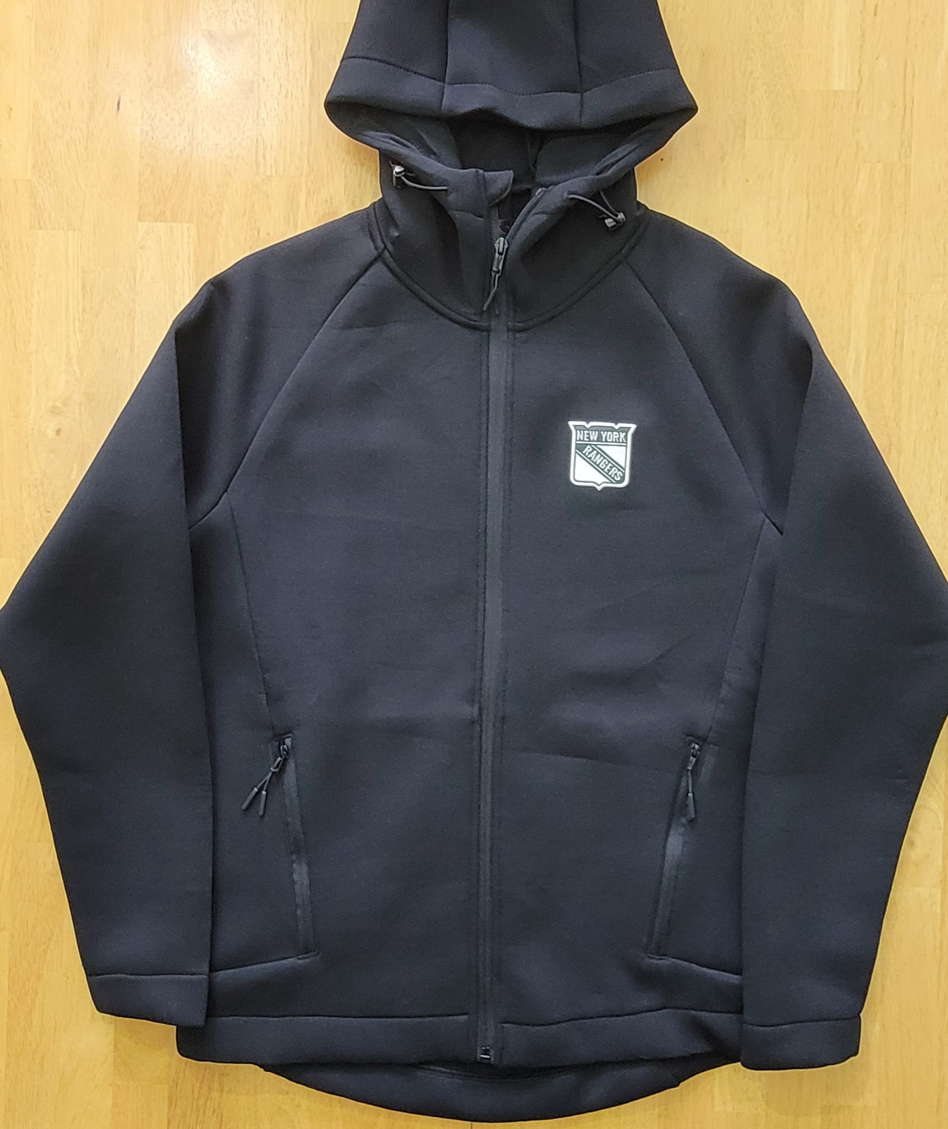 NHL New York Rangers Bold Full-Zip Hooded Jacket Medium Black New With Tags