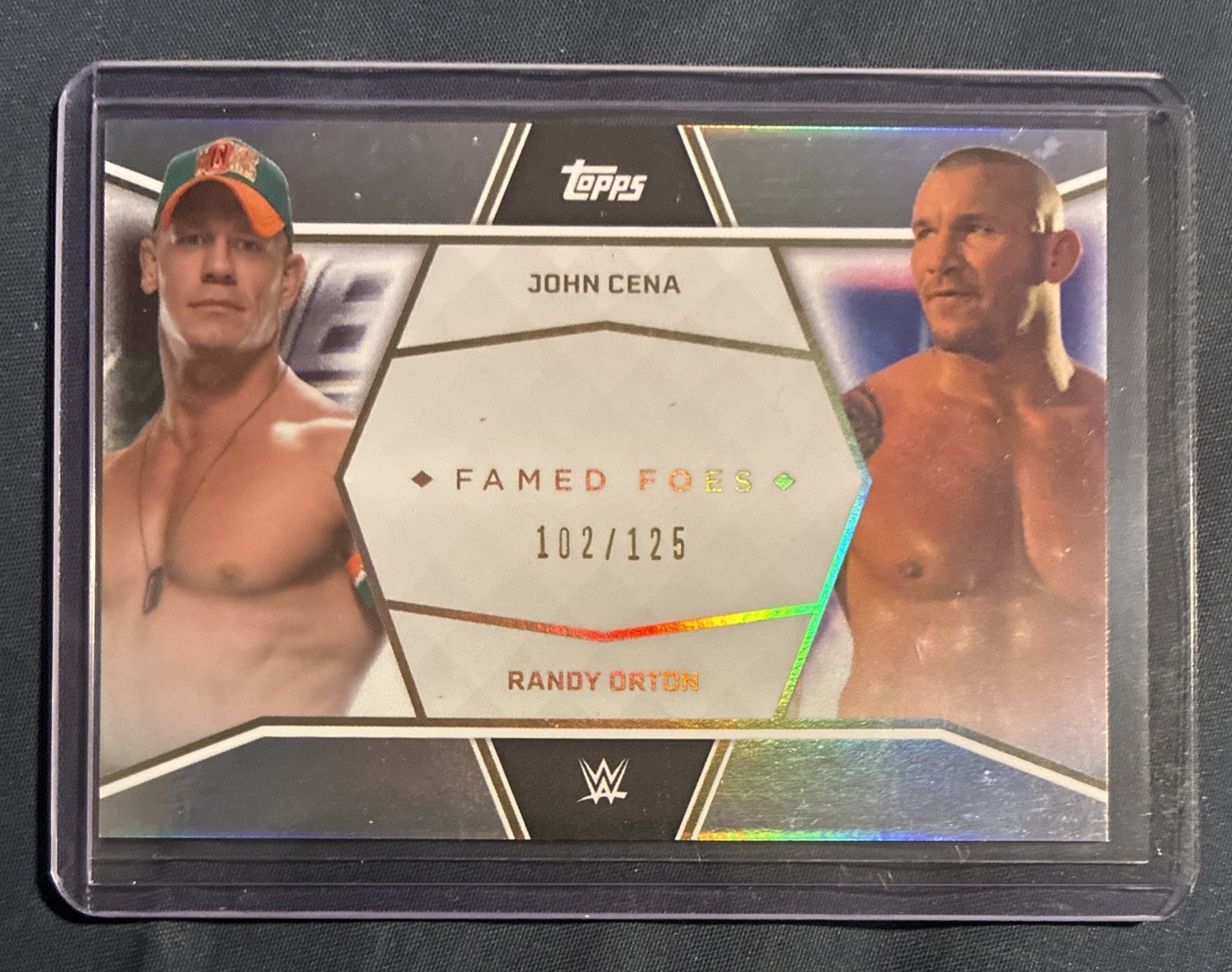 2025 Topps John Cena Commemorative Collection #FF1 Famed Foes Rainbow Foil /125