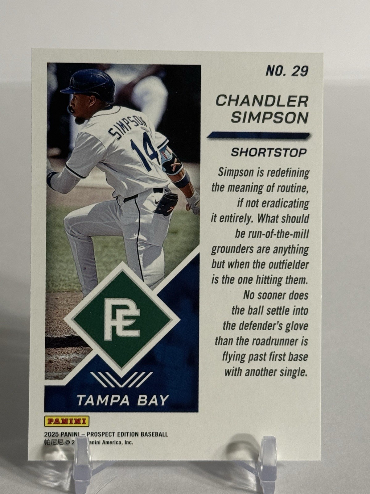 Chandler Simpson 2025 Panini Prospect Edition Ticket RC Gold Rookie /10 TB Rays