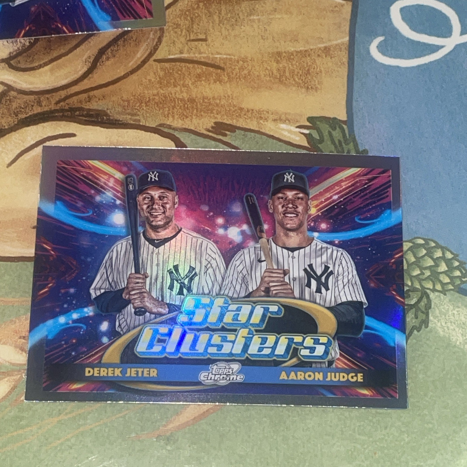 2025 Topps Chrome Cosmic Derek Jeter/Aaron Judge Dual Star Clusters #DSC-1