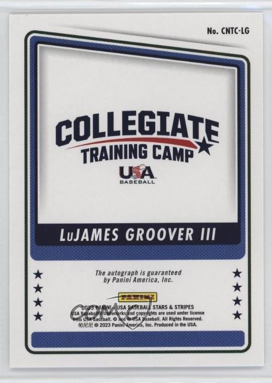 2023 USA Baseball Stars & Stripes Gino Groover LuJames III (Blue Ink) Auto 1g37