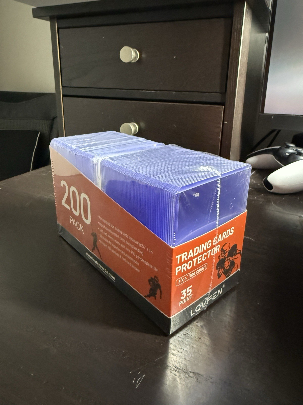 Lovfen 200ct 35pt Standard Trading Card Toploaders, Non-PVC Rigid