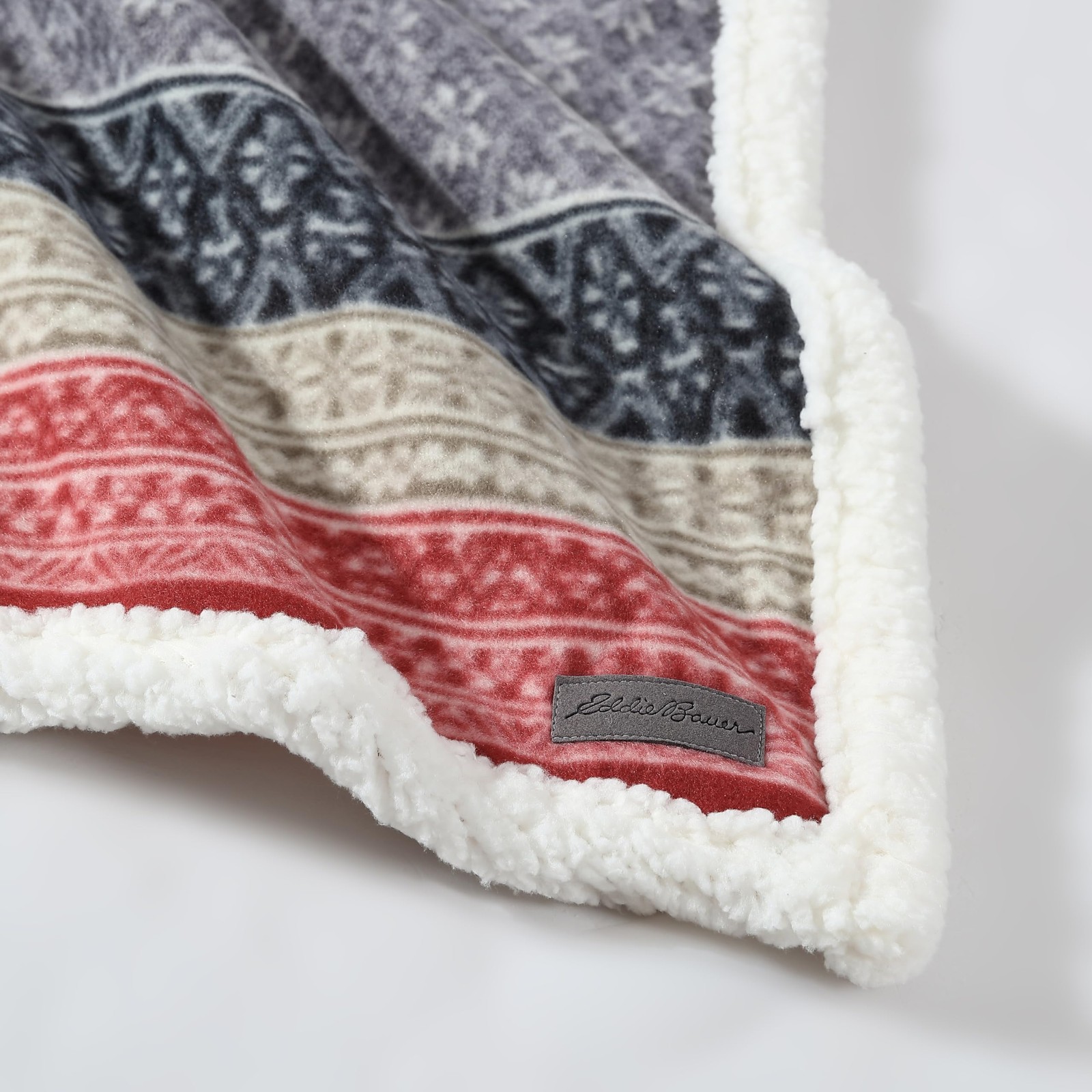 Eddie Bauer – Throw Blanket, Brushed Fleece & 50″ x 70″, Fair Isle Dark Steel