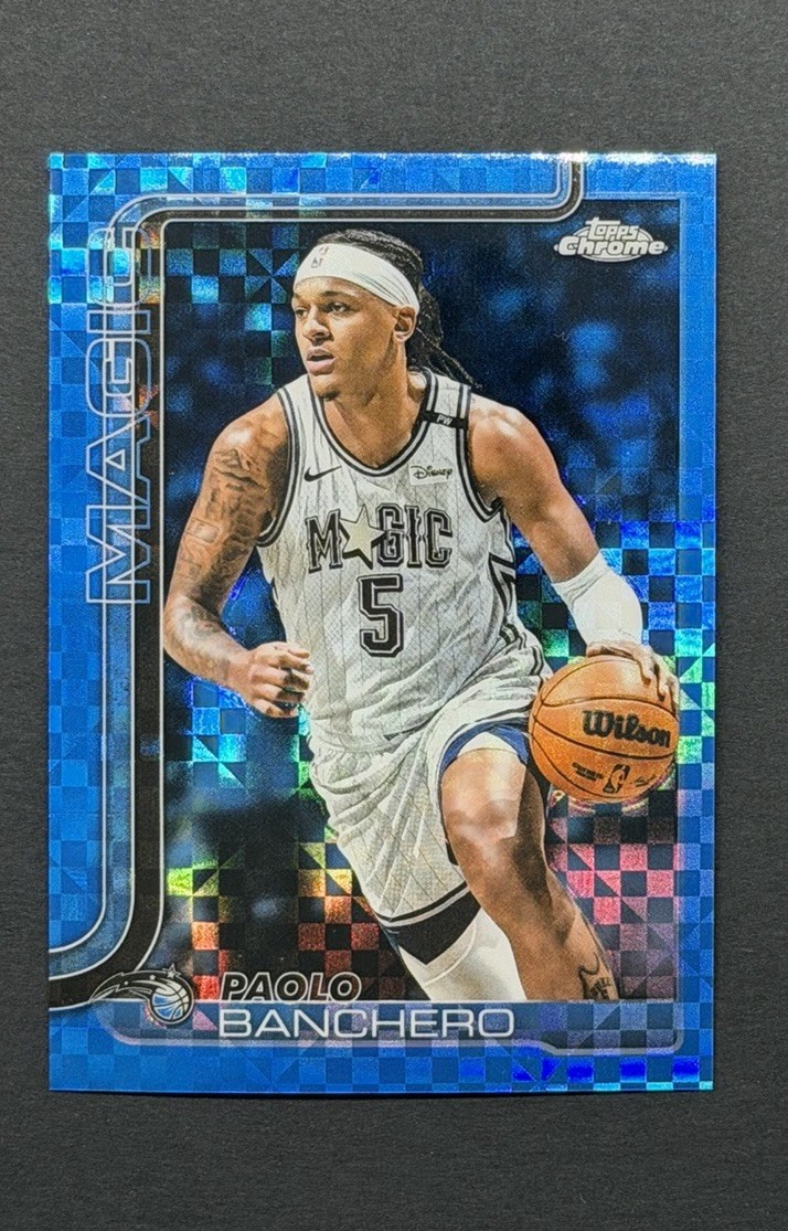 2025-26 Topps Chrome Paolo Banchero #140 Blue X-Fractor Orlando Magic