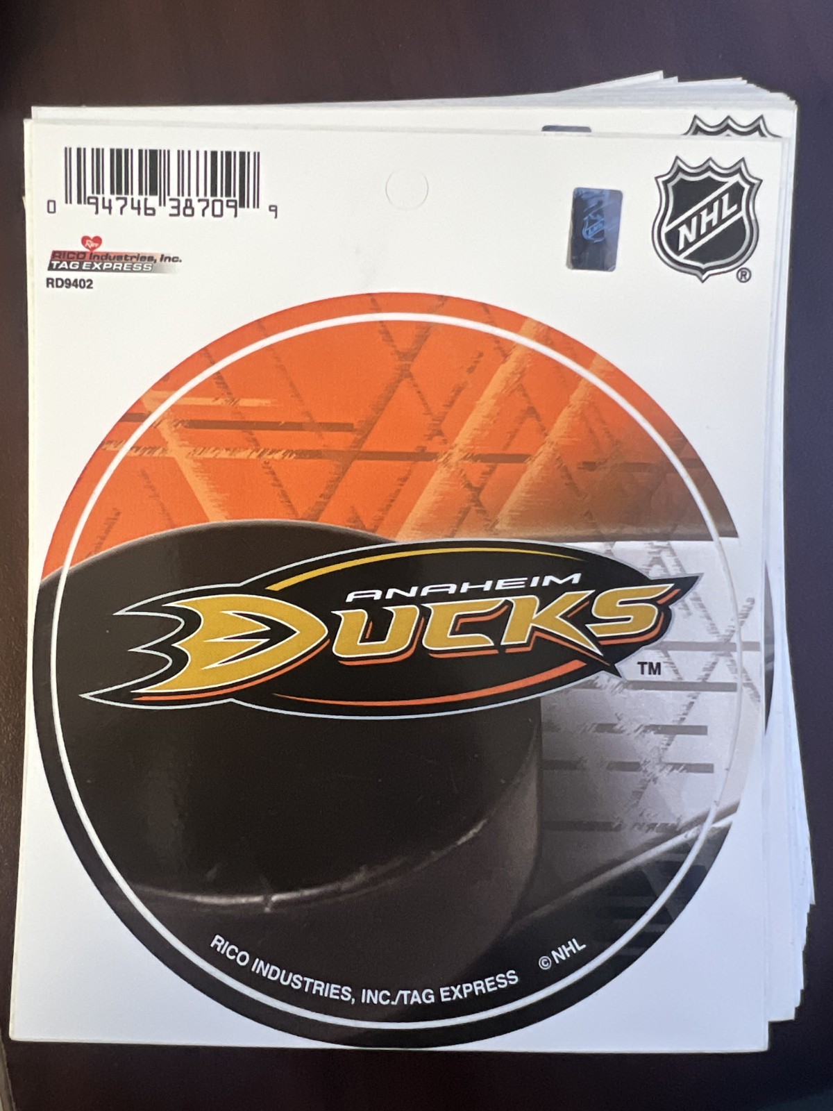 ANAHEIM DUCKS DECAL 4.5IN NHL FREE SHIPPING LOT OF 68 WHOLESALE PRICE
