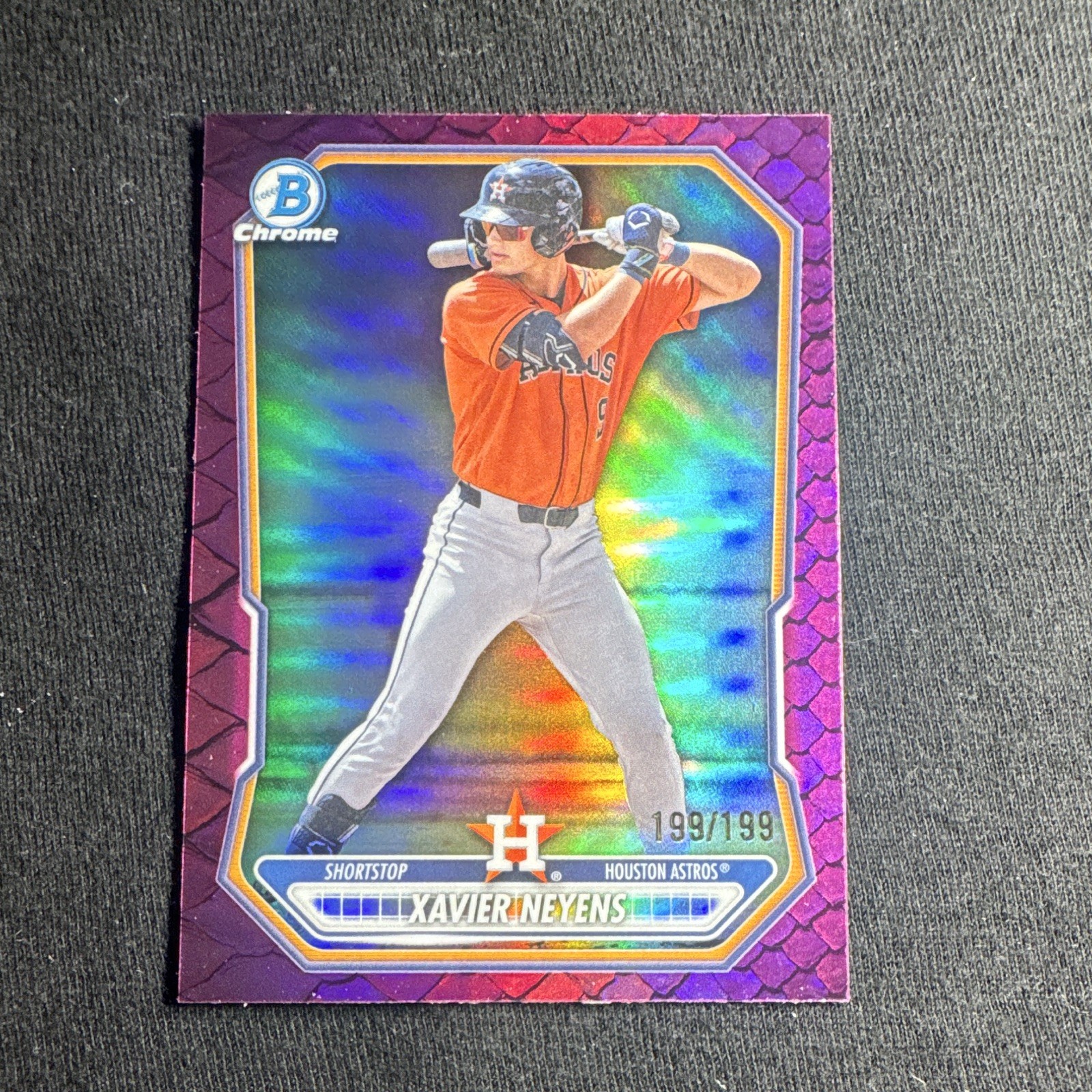 Topps Bowman 2026 Xavier Neyens Astros Fuchsia Reptilian #BDC-2 /199 bookend 🔥
