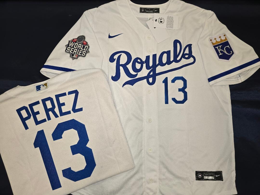 Kansas City Royals PEREZ GORDON VENTURA 2015 WORLD SERIES Sewn Baseball JERSEY