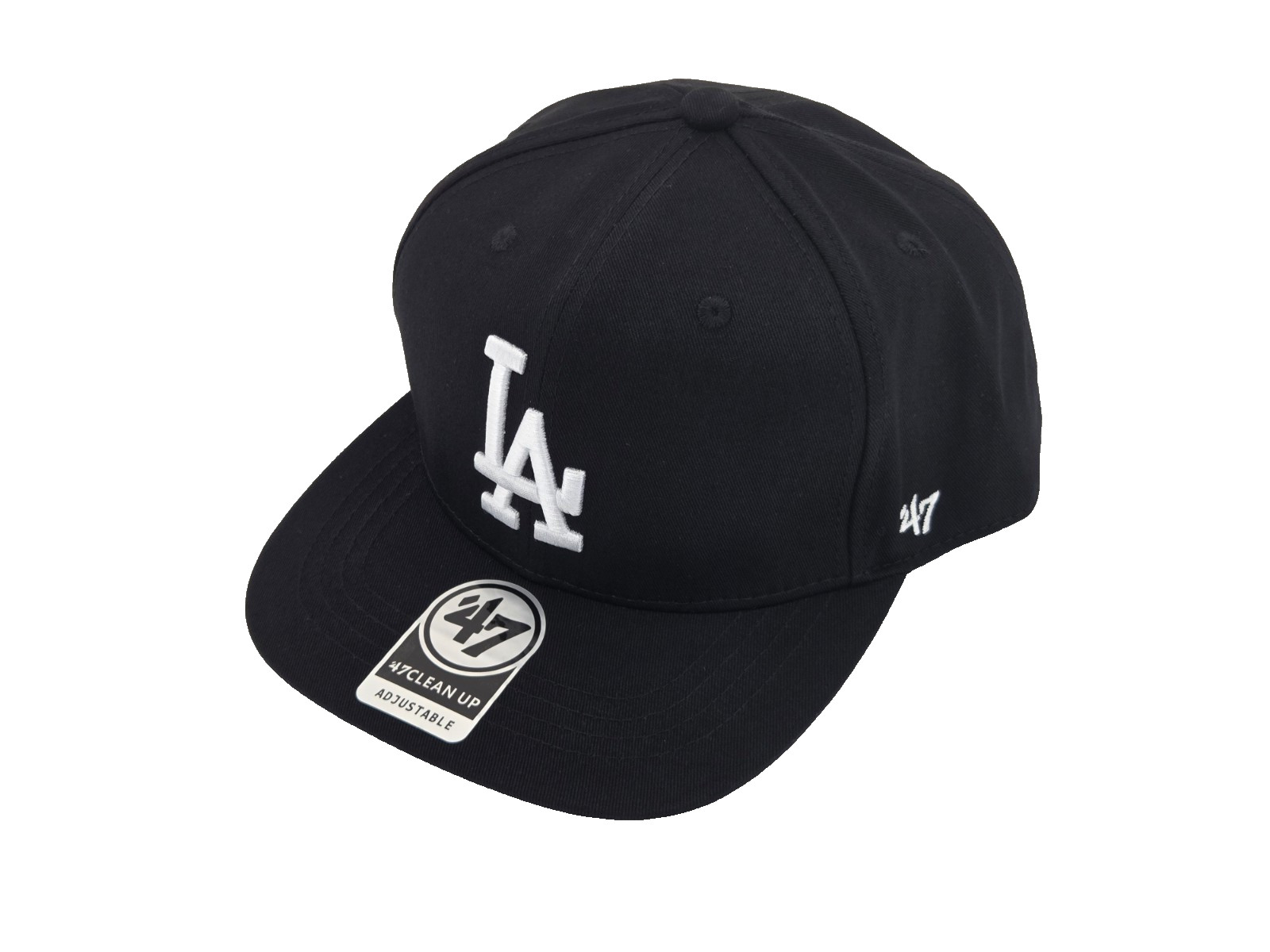 47 Black LA Dodgers Adjustable Snapback Hat Baseball Classic White Logo HT48