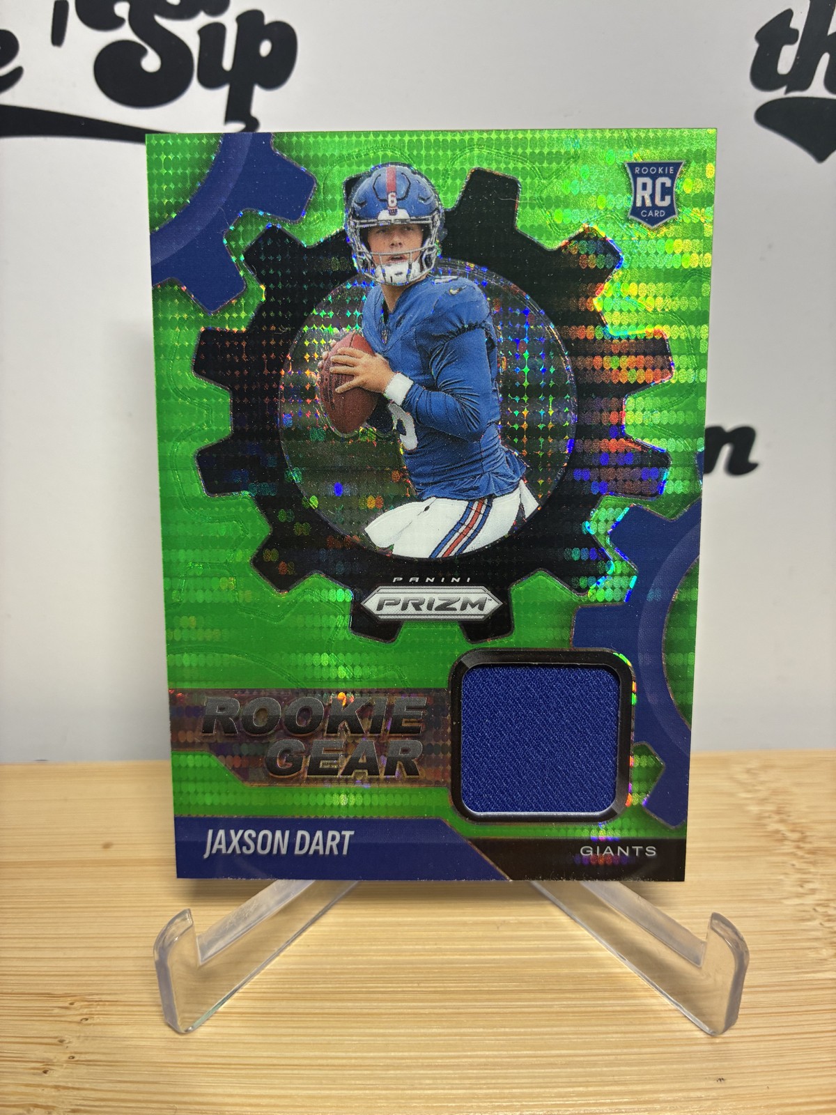 2025 Panini Prizm – Rookie Gear Jaxson Dart #RGR-JDT Neon Green Pulsar Prizm…